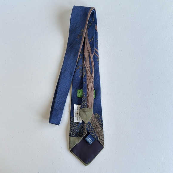 WWF World Wildlife Fund Bengal Tigers Neck Tie Navy Blue 100% Silk Vintage 1991 - Picture 5 of 9